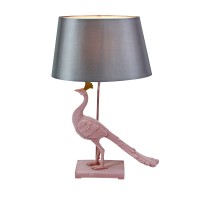 Stolní lampa - páv Rosita, světle růžová / šedá